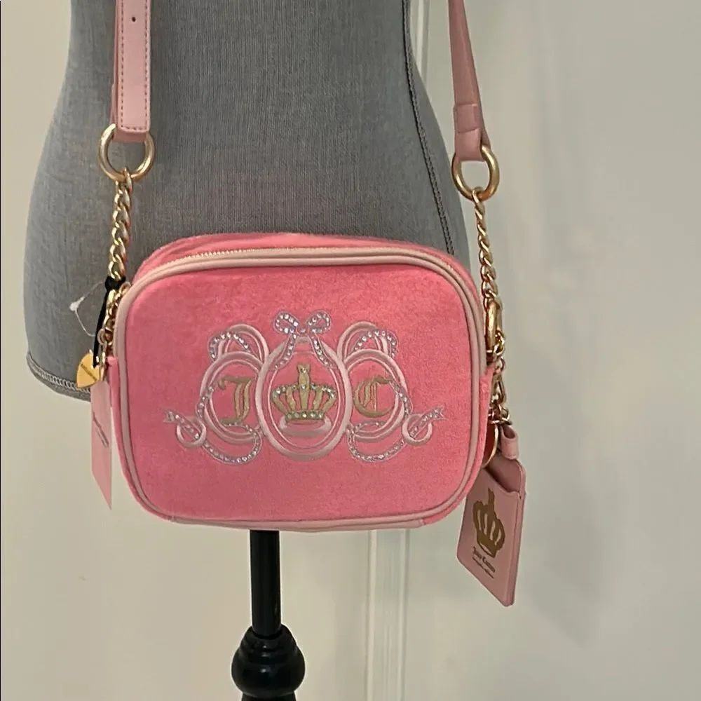 Juicy Couture Pink Crossbody Bag with Embossed Logo
